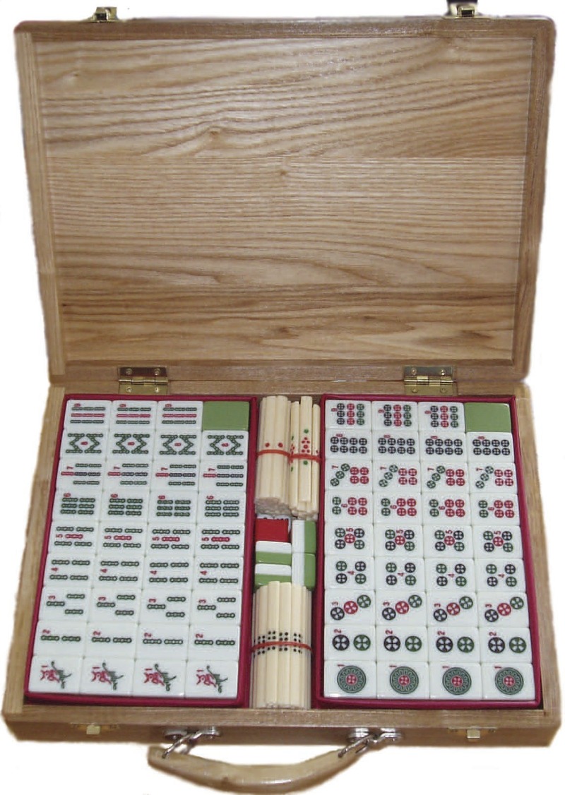 Deluxe Mah Jong Set in Wooden Case Board Game at Mighty Ape NZ