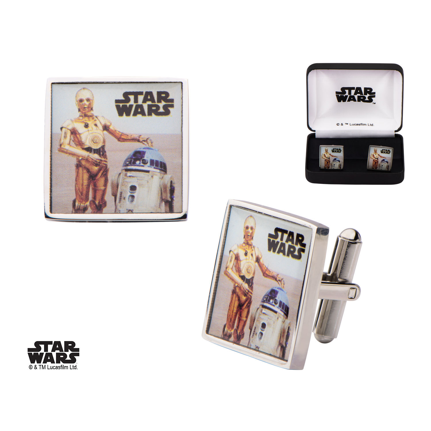 R2D2 & C3PO - Square Cufflinks image