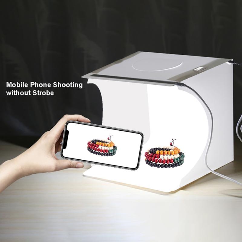 Mini Folding Lightbox 2 LED Photography Softbox - White image