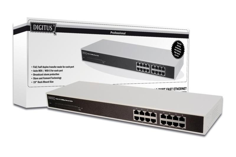 Digitus 16 Port 10/100 Switch 19INCH image