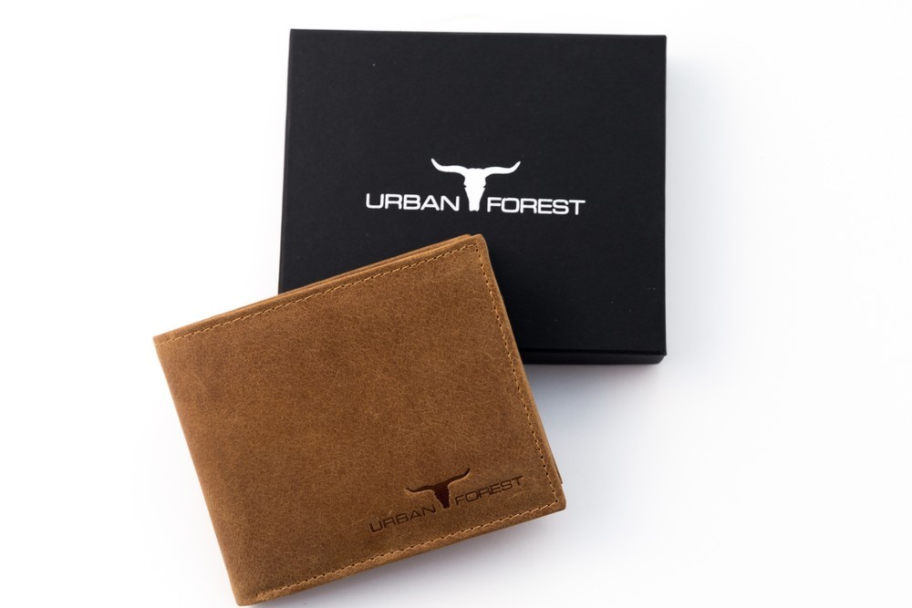 Urban Forest: Amos Leather Wallet w/ID Pocket - Cognac