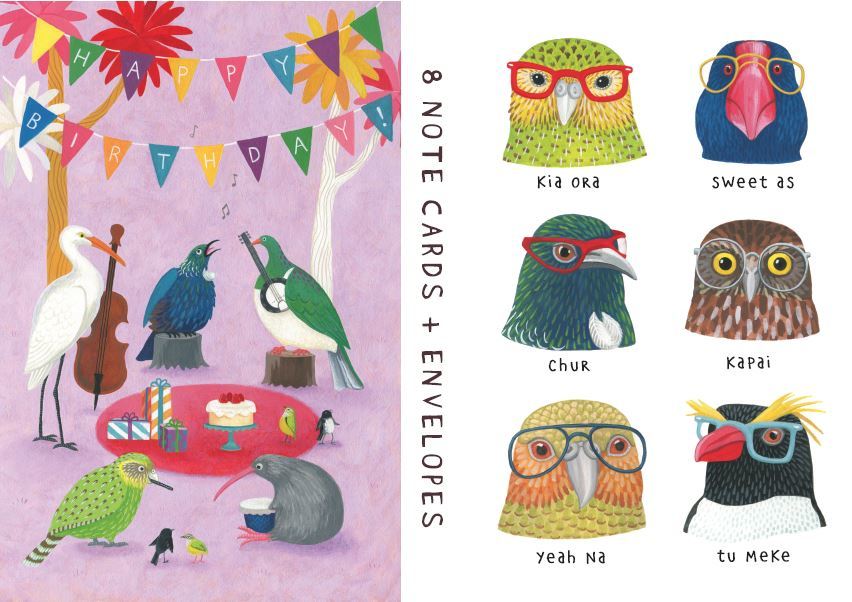 Wolfkamp & Stone: Bird Spectacles Notelet Set (8-Pack) image