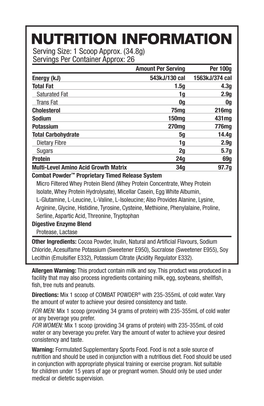 MusclePharm Combat - Cookies & Cream (1.8kg) image