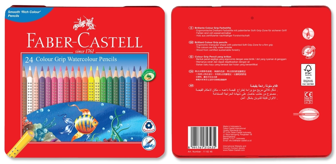 Faber-Castell: Grip Watercolour (Tin of 24)