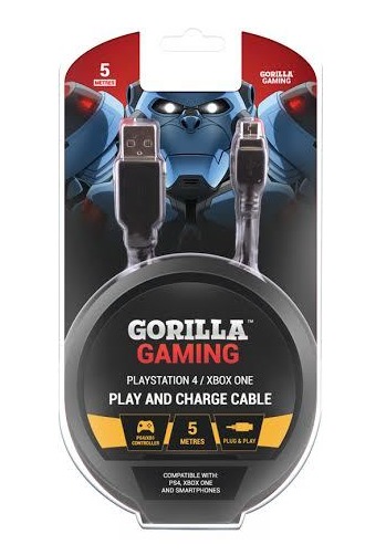 Gorilla Gaming Play and Charge Cable (5 Metres, PS4 & Xbox One) image