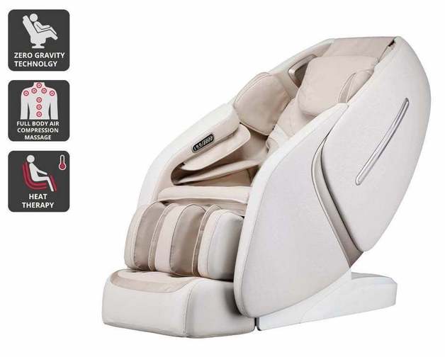 Kogan S63 ZeroGravity SLTrack Heated Shiatsu Massage Recliner Chair (Champagne) at Mighty Ape NZ