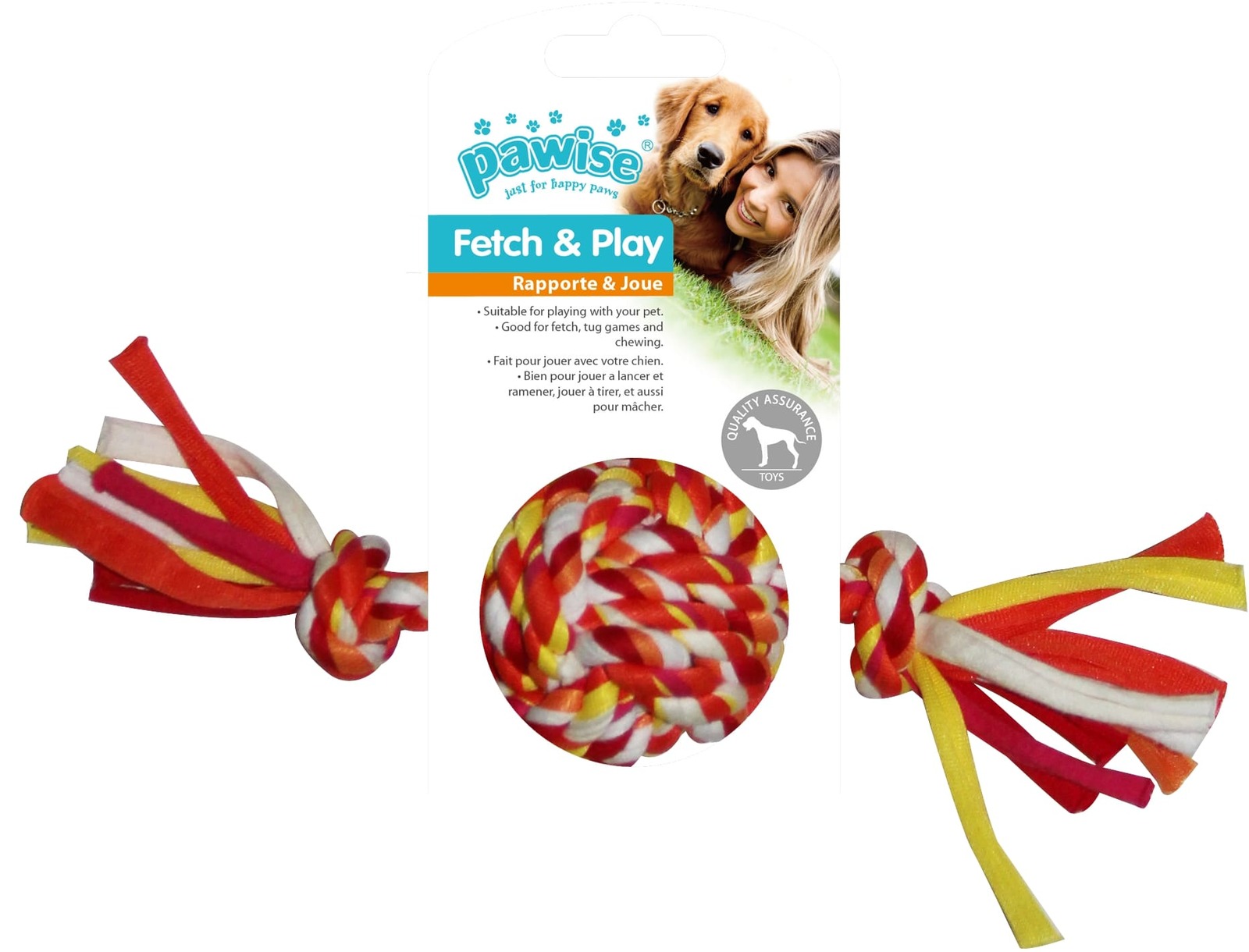 Pawise: Colorful Braided Rope Ball - 20 cm image