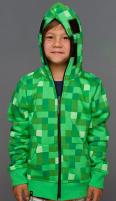 Minecraft Creeper Premium Zip-Up Youth Hoodie (XL)