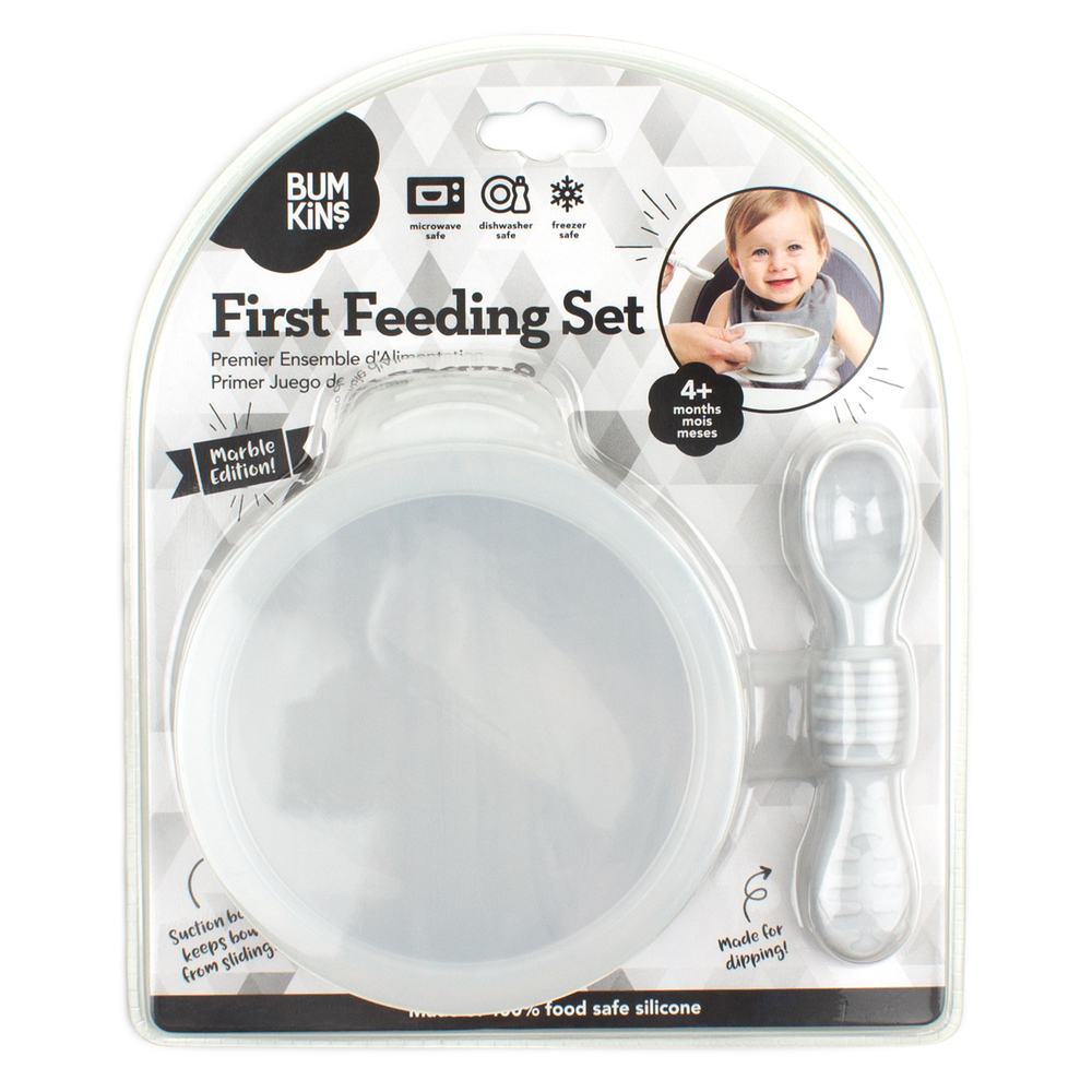 Bumkins: First Feeding Set - Marble