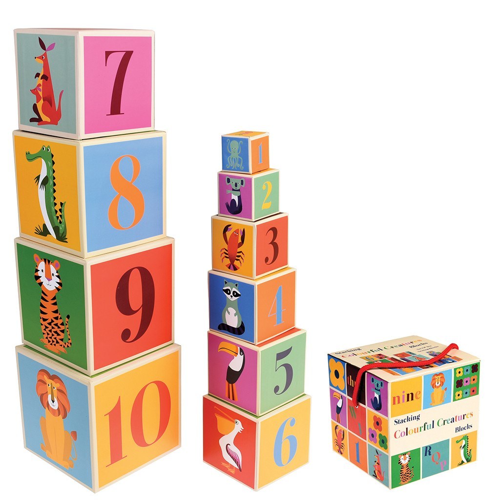 Colourful Creatures Stacking Blocks (Set of 10) image