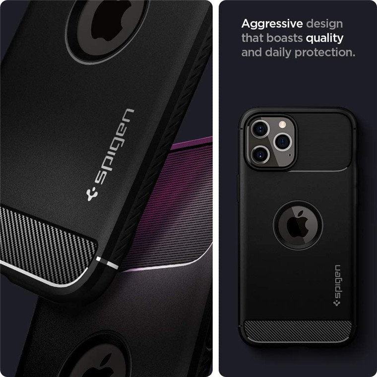 Spigen Rugged Armour iPhone 12 Pro Max Case (6.7") - Matte Black image