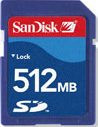 SanDisk SD SecureDigital 512MB Memory SanDisk SD SecureDigital 512MB Memory