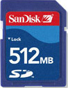 SanDisk SD SecureDigital 512MB Memory