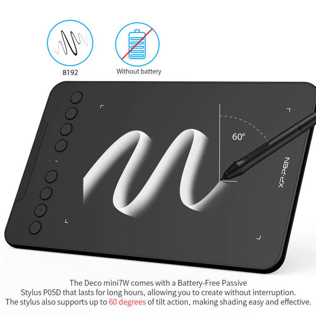 XP-Pen Deco Mini 7 Wireless | at Mighty Ape NZ