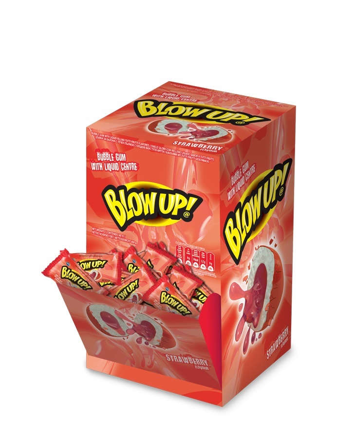 Blow Up! Liquid Filled Bubble Gum Strawberry (120 Pieces)