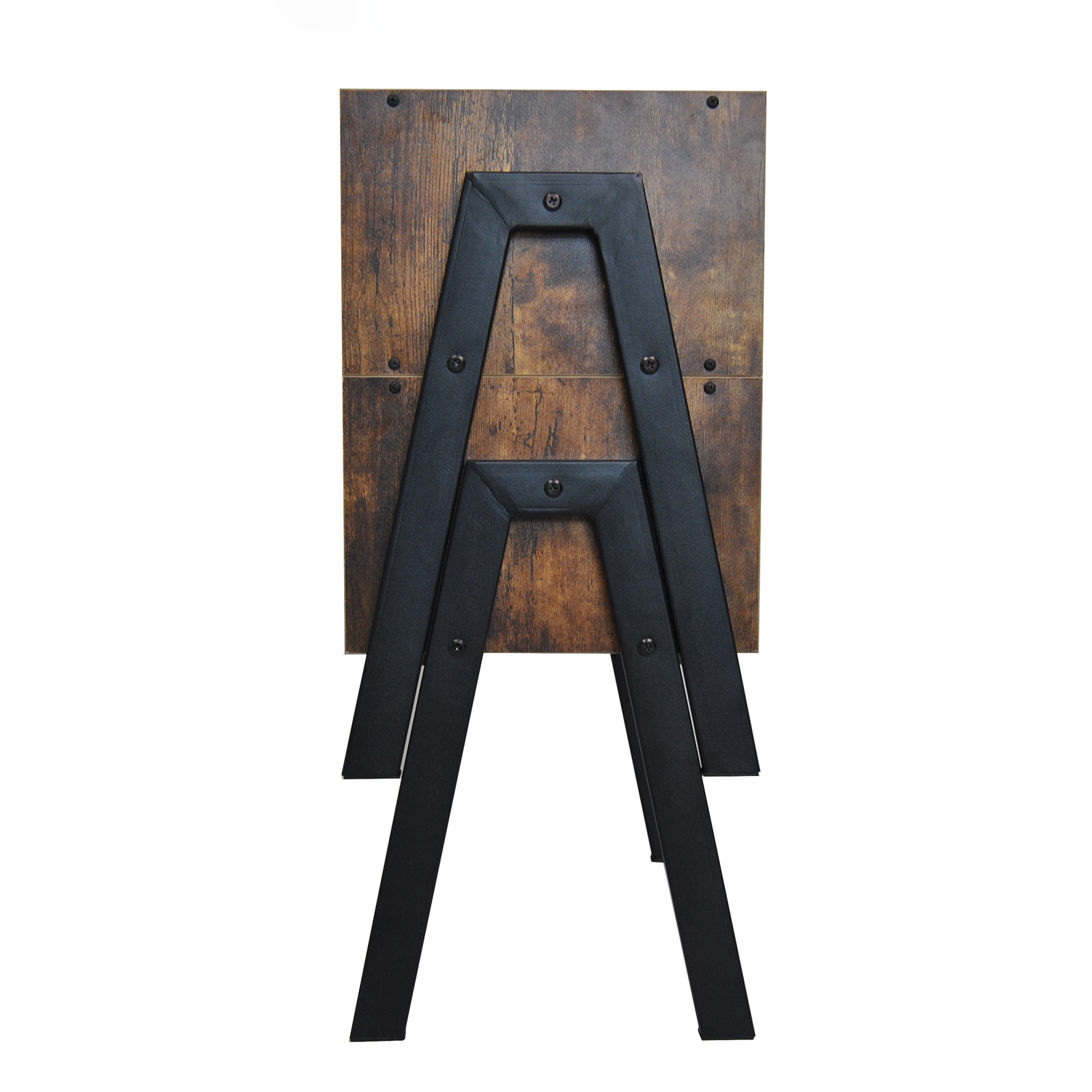 Industrial Rustic Stackable Bedside Table with Metal Legs- Set of 2 image
