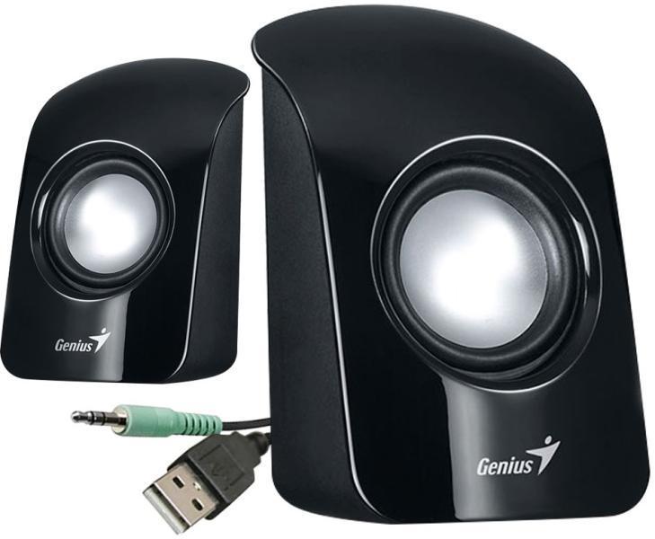 Genius SP-U115 Black USB Powered Mini Speakers | at Mighty Ape Australia