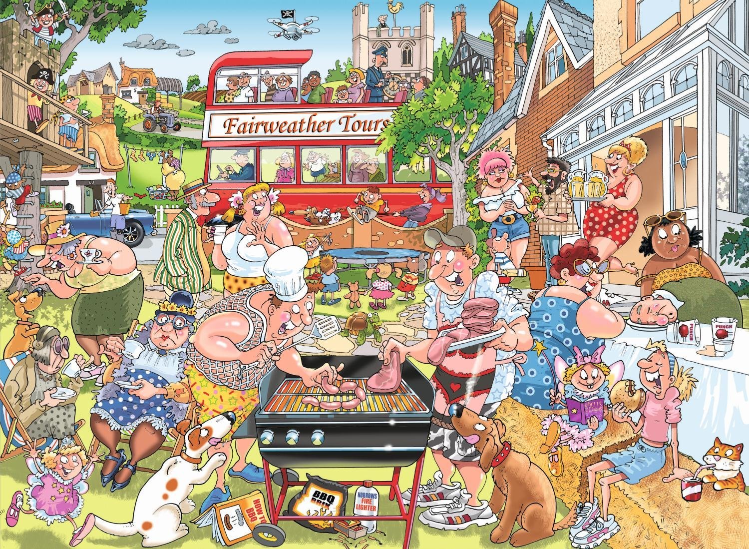 Wasgij: 1000 Piece Puzzle - Originals #15 (A Typical British BBQ!) image