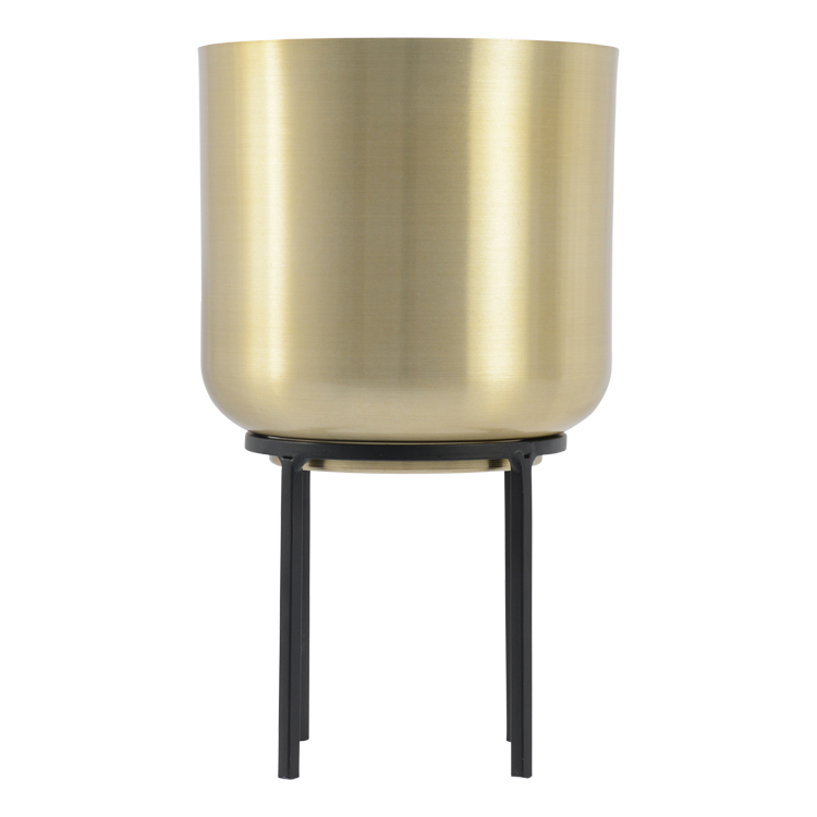 Mood Gold Metal Pot on Stand - Large image