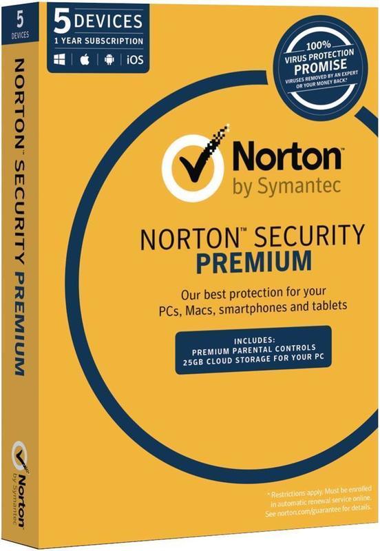 Norton Security Premium for Five Devices - 1 Year License