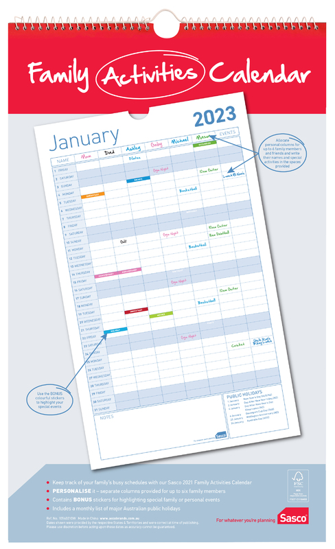 Events Calendar 2023 Buy Sasco: 2023 Family Activities Calendar At Mighty Ape Australia