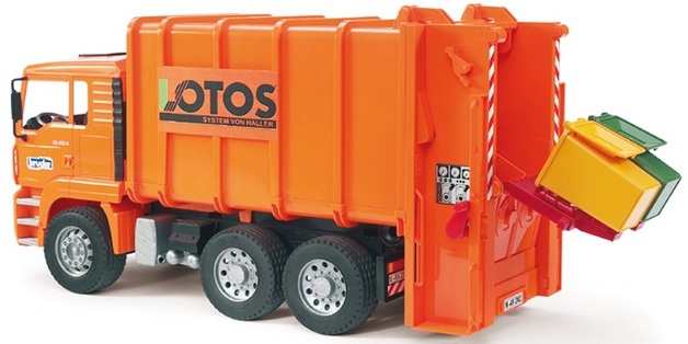 bruder man garbage truck
