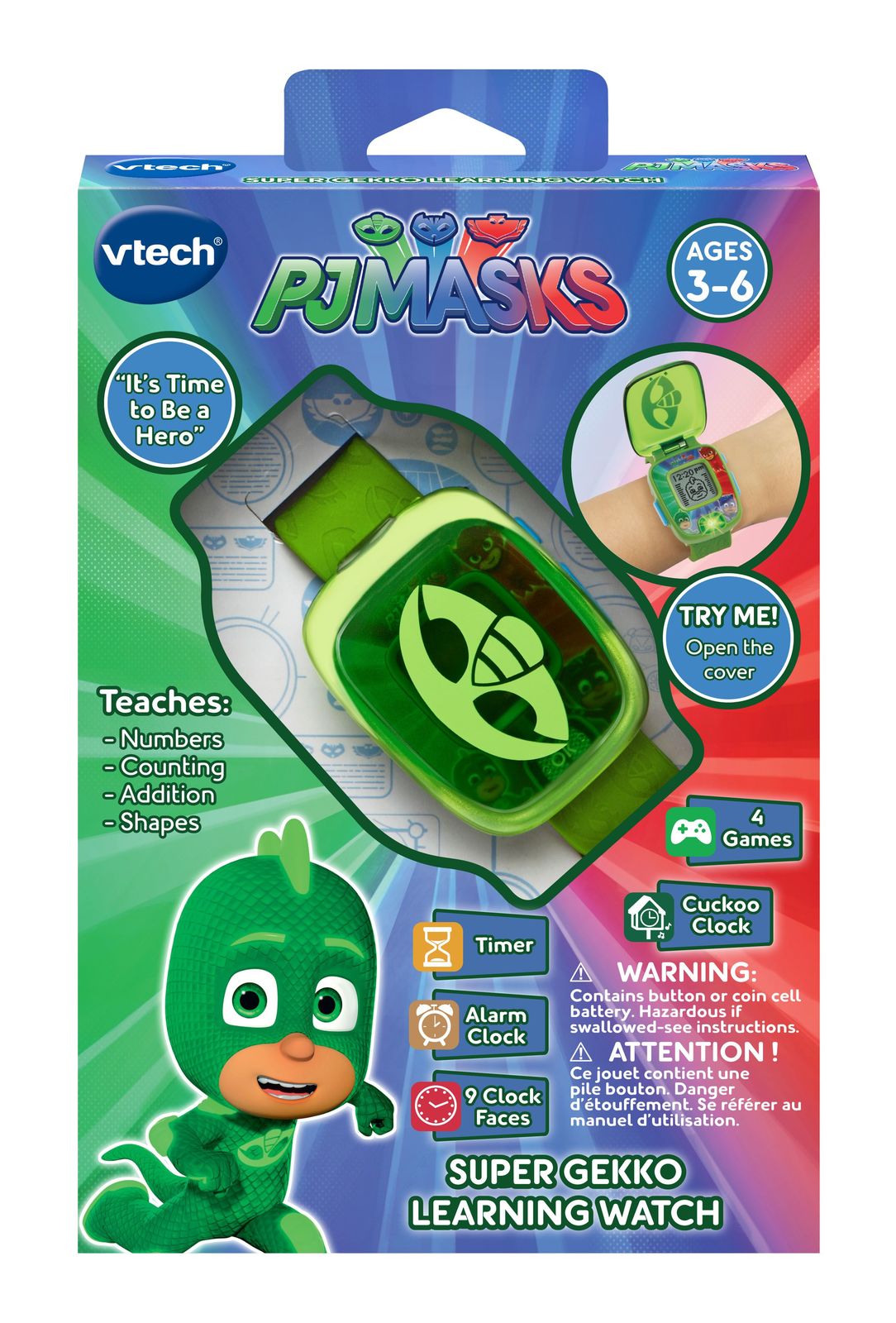 Vtech: PJ Masks - Gekko Learning Watch