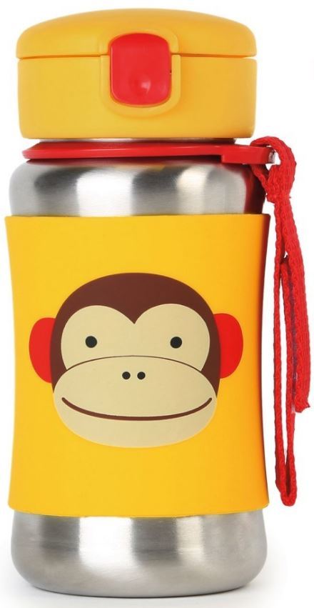 Skip Hop: Zoo Stainless Steel Straw Bottle - Monkey image