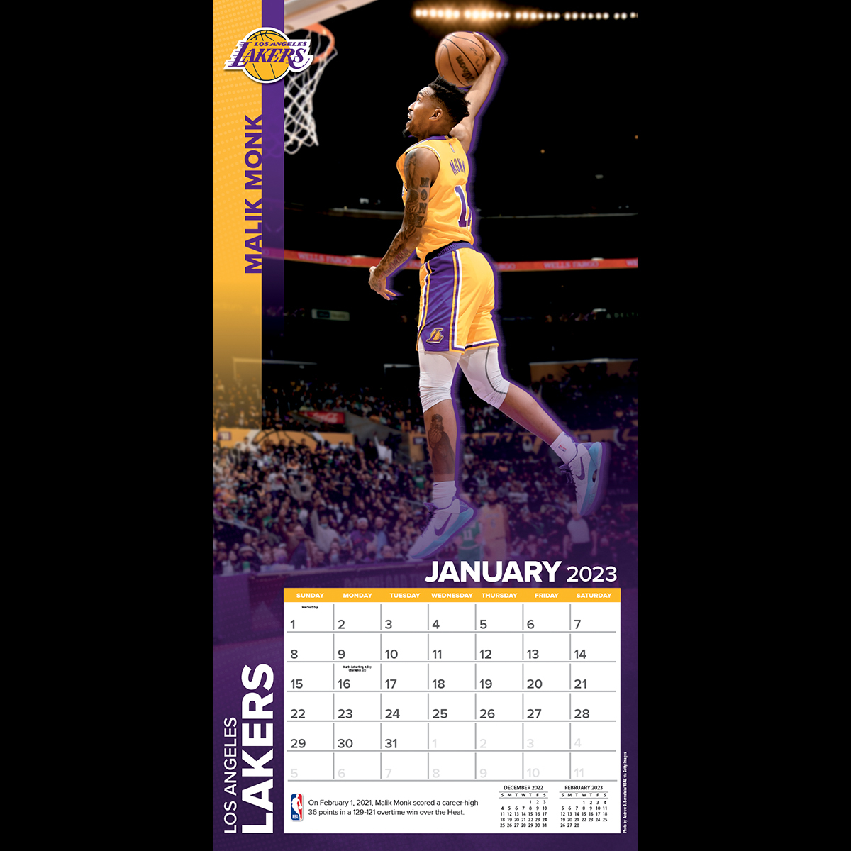 Buy Los Angeles Lakers 2023 Square Wall Calendar at Mighty Ape NZ