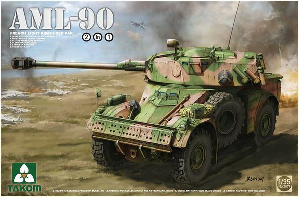 Takom 1/35 French Light Armoured Car AML-90 2 in 1 Model Kit image