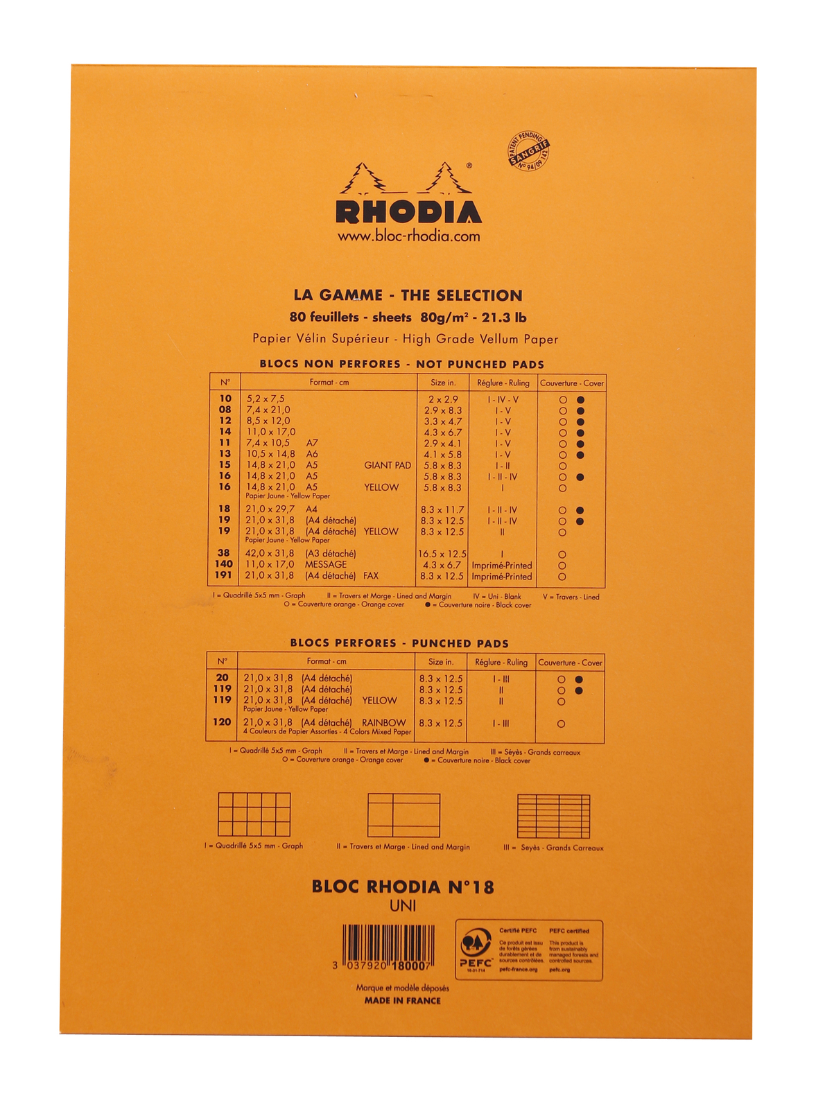 Bloc Rhodia Orange A4 80 Blank Sheets image