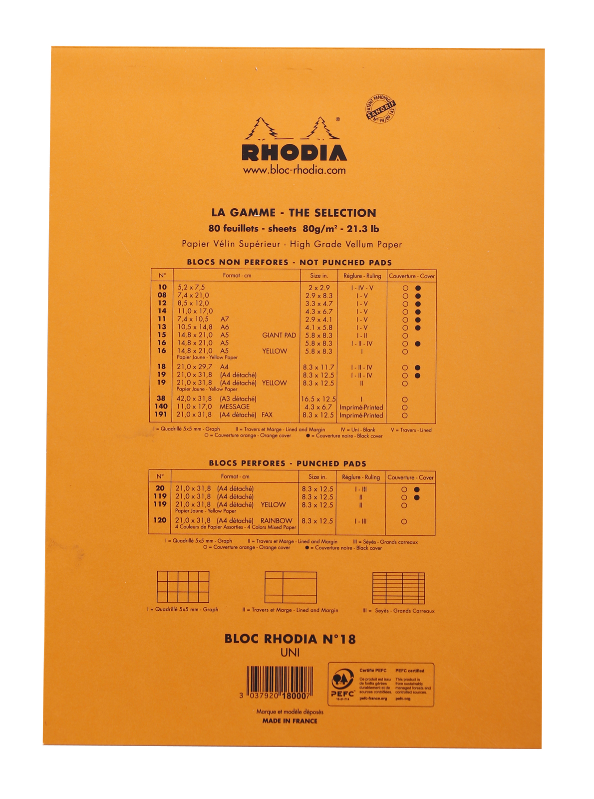 Rhodia Bloc Pad No. 18 A4 Blank Orange