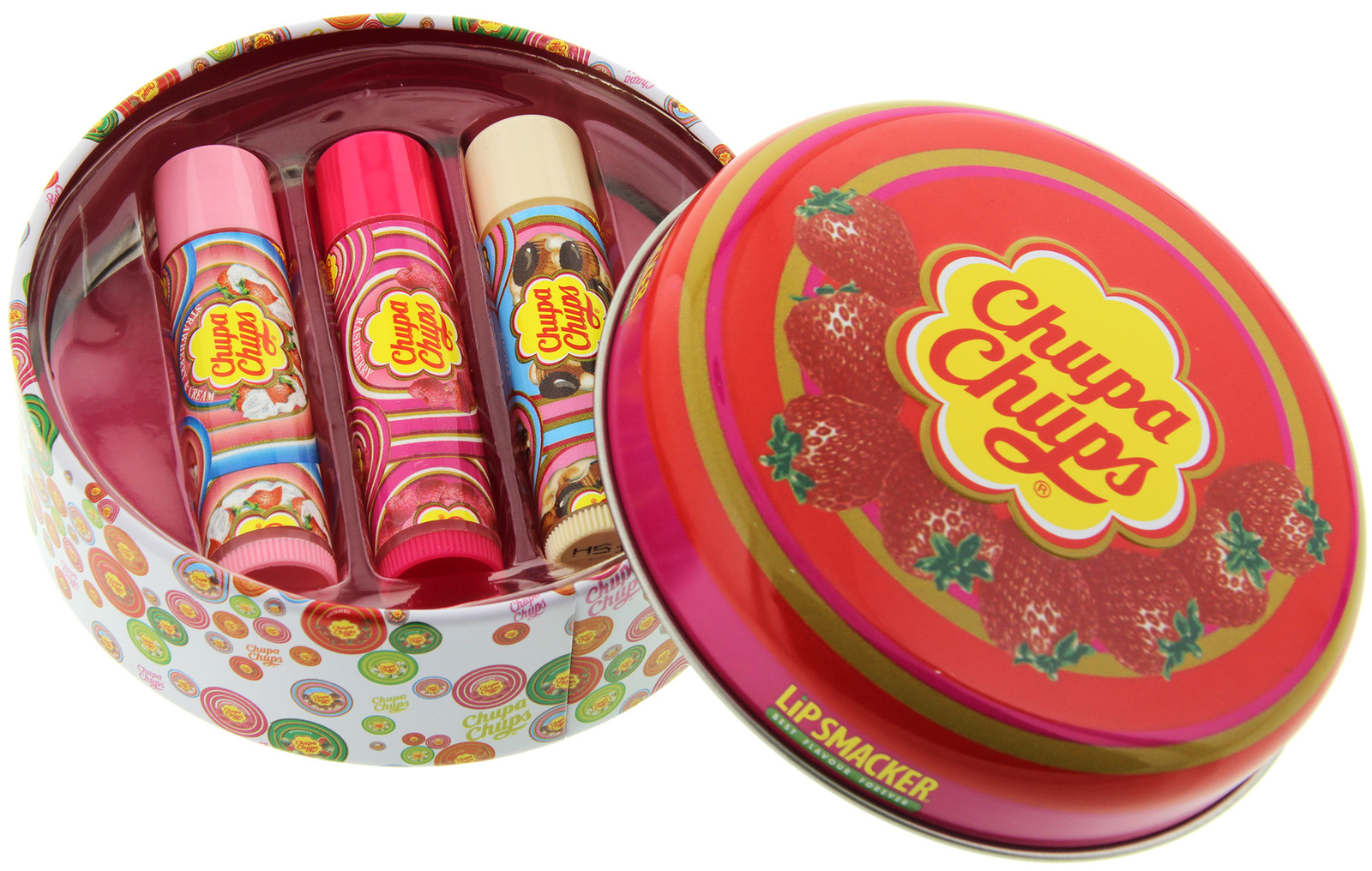 Lip Smackers 3 Piece Chupa Chups Strawberry Tin