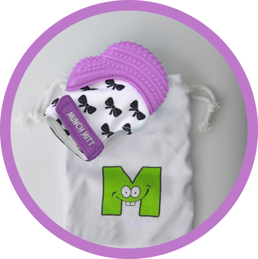 Munch Mitt - Purple Bows image