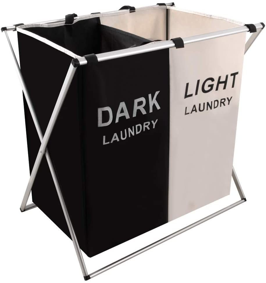 Double Folding Fabric Laundry Basket at Mighty Ape Australia