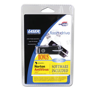 Laser USB Flash Drive 512Mb With Norton Anti Virus image