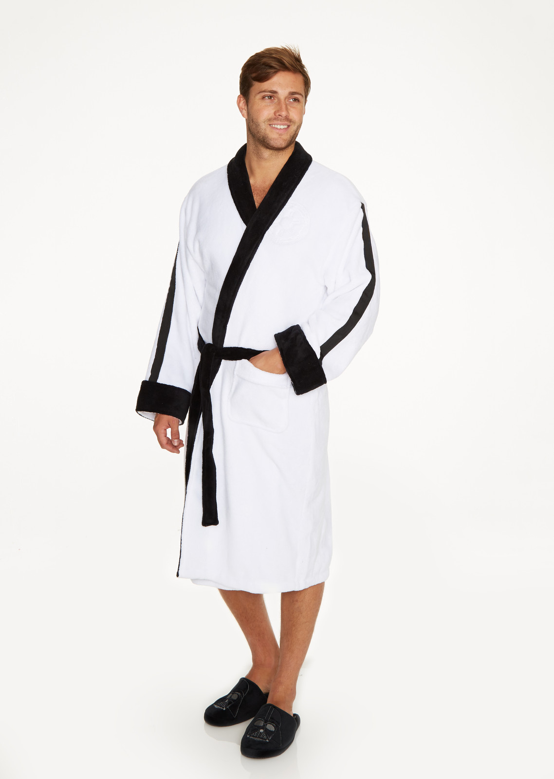 Star Wars: Stormtrooper Embossed Hoodless Robe - Black & White Men's (One Size)