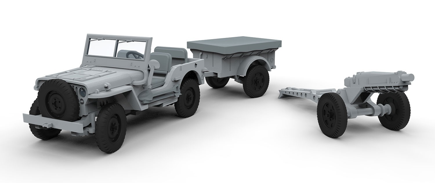 Airfix 1:72 Willys British Airborne Jeep - Model Kit image