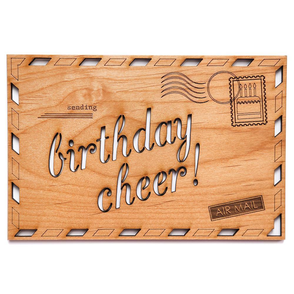 Cardtorial Wooden Card - Birthday Airmail image