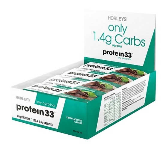 Horleys Protein 33 Low Carb Bars - Chocolate Mint (12 x 60g Pack) image