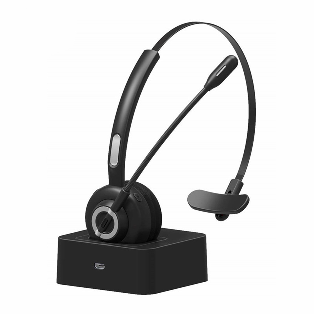 Wireless Headphones with with Microphone and Charging Base Black at