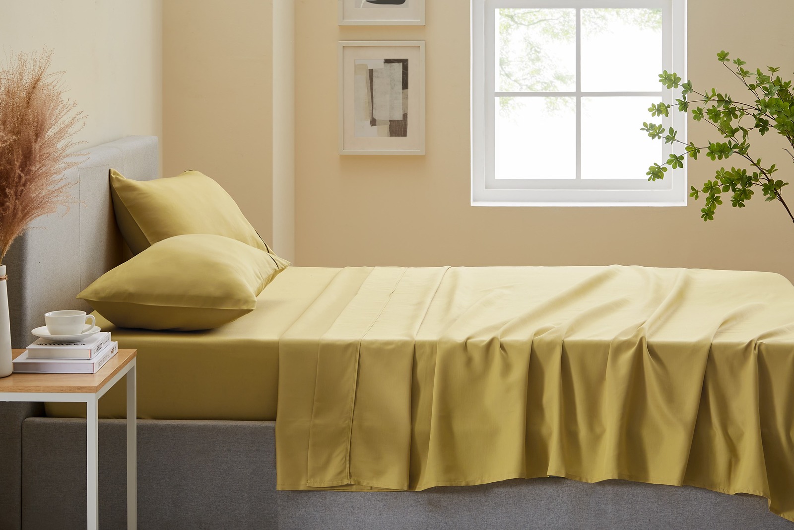 Trafalgar Hotel Quality 1200TC Cotton Rich Bed Sheets Set (Queen, Honey