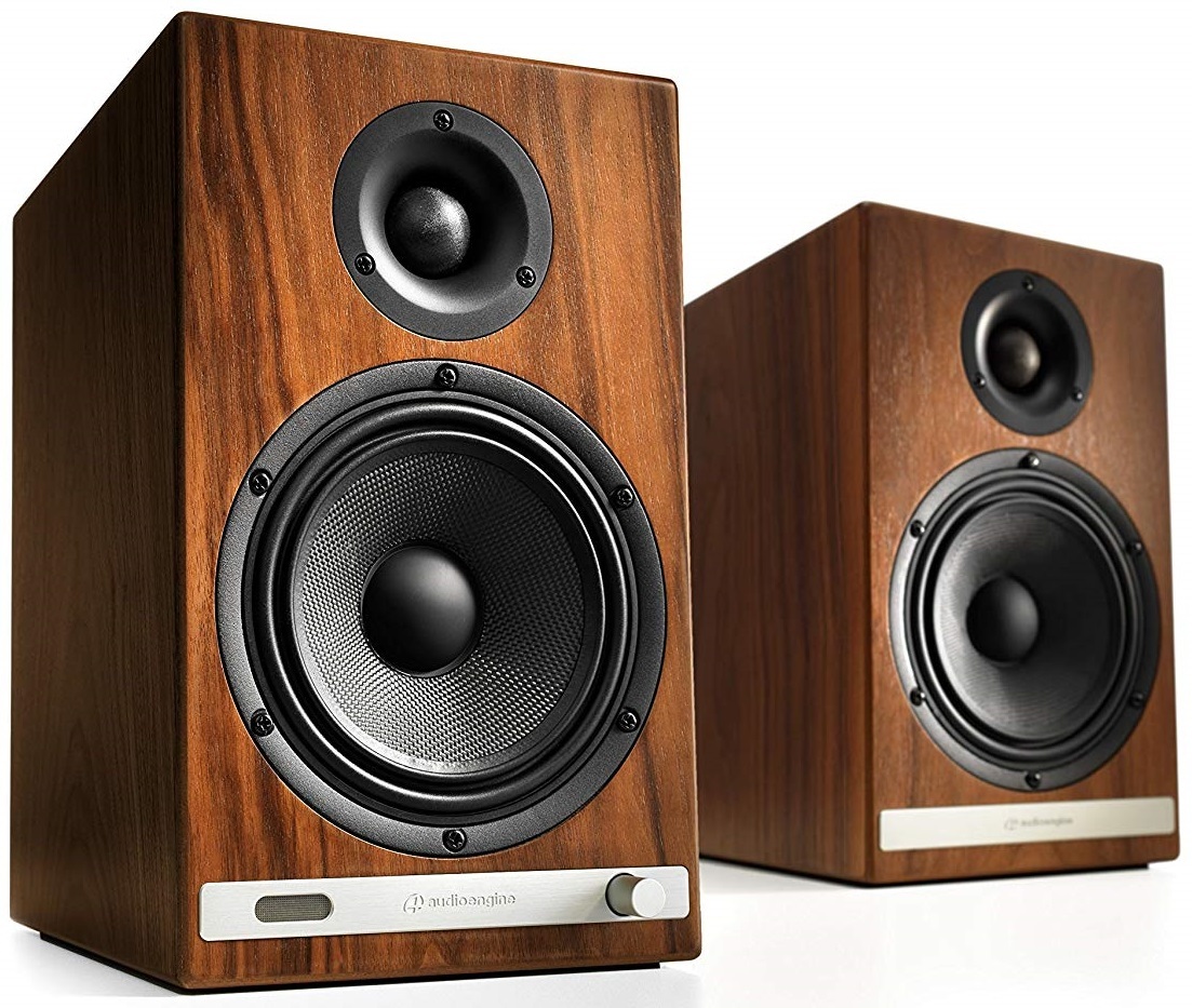 Audioengine HD6 Wireless Bookshelf Speakers Walnut