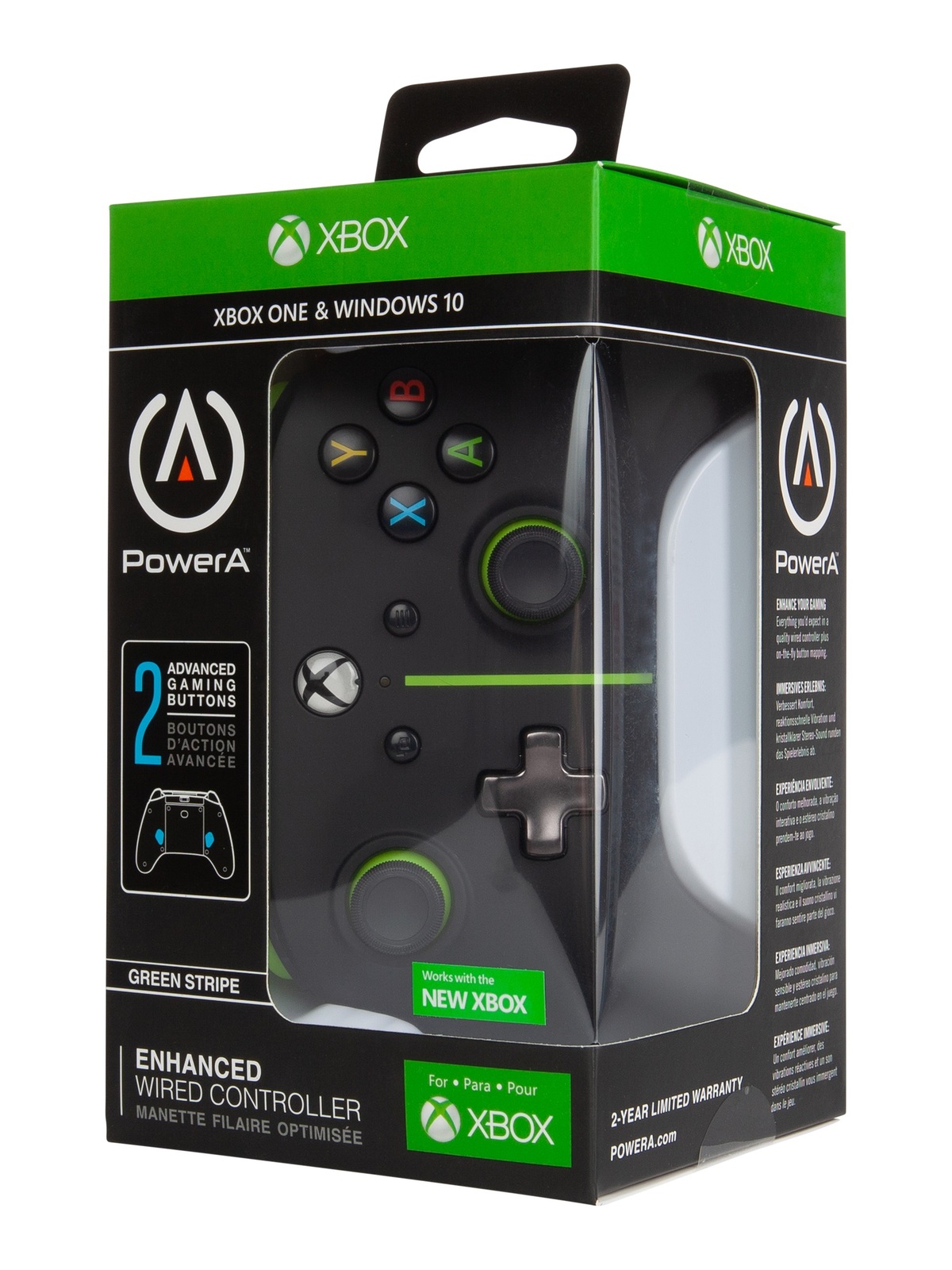 PowerA Xbox Enhanced Wired Controller (Green Stripe) | Xbox Series X