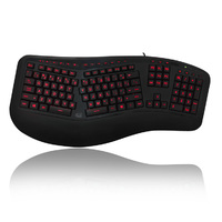 ADESSO TRU-FORM 150 - 3-COLOR ILLUMINATED ERGONOMIC KEYBOARD