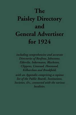 Paisley Directory and General Advertiser, 1924 by J. &. J. Cook image
