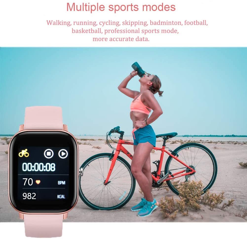 Smart Watch Fitness Tracker with Heart Rate Monitor - Pink image