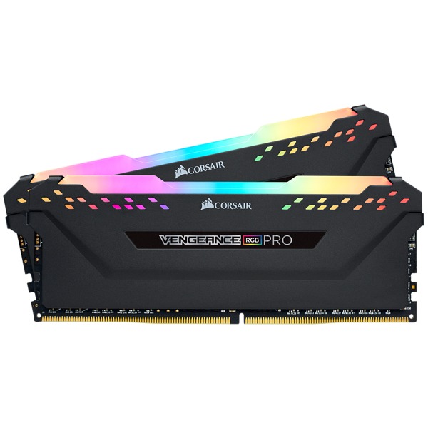 2x8GB Corsair Vengeance DDR4 2666Mhz RGB Pro Black Heat Spreader RAM image