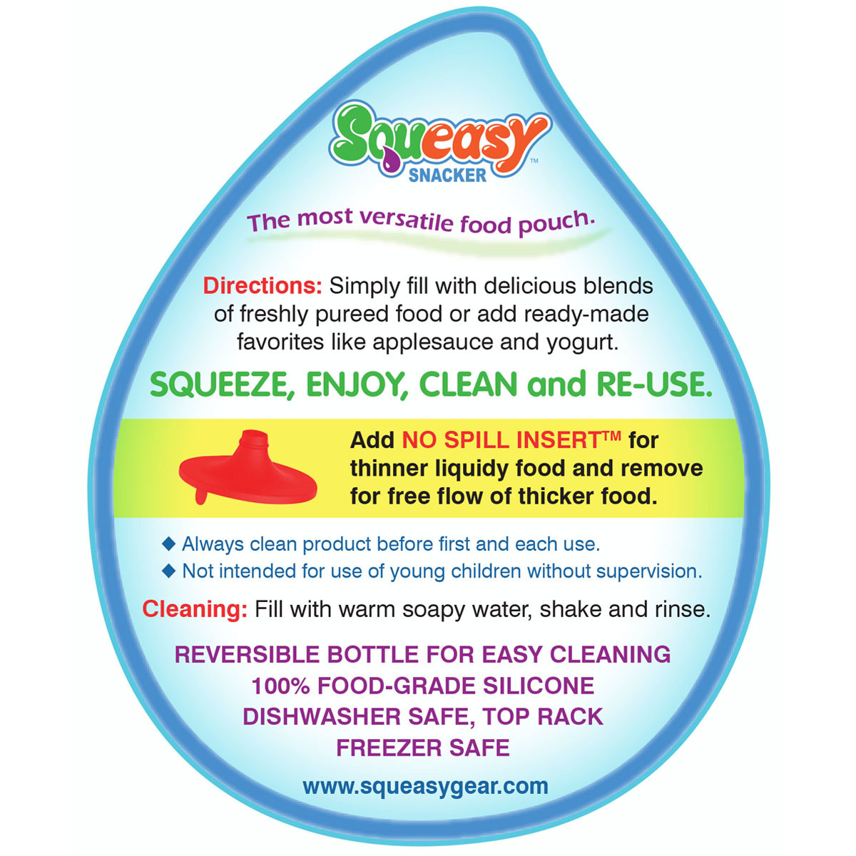 Squeasy Gear Snacker - Grey (180ml) image