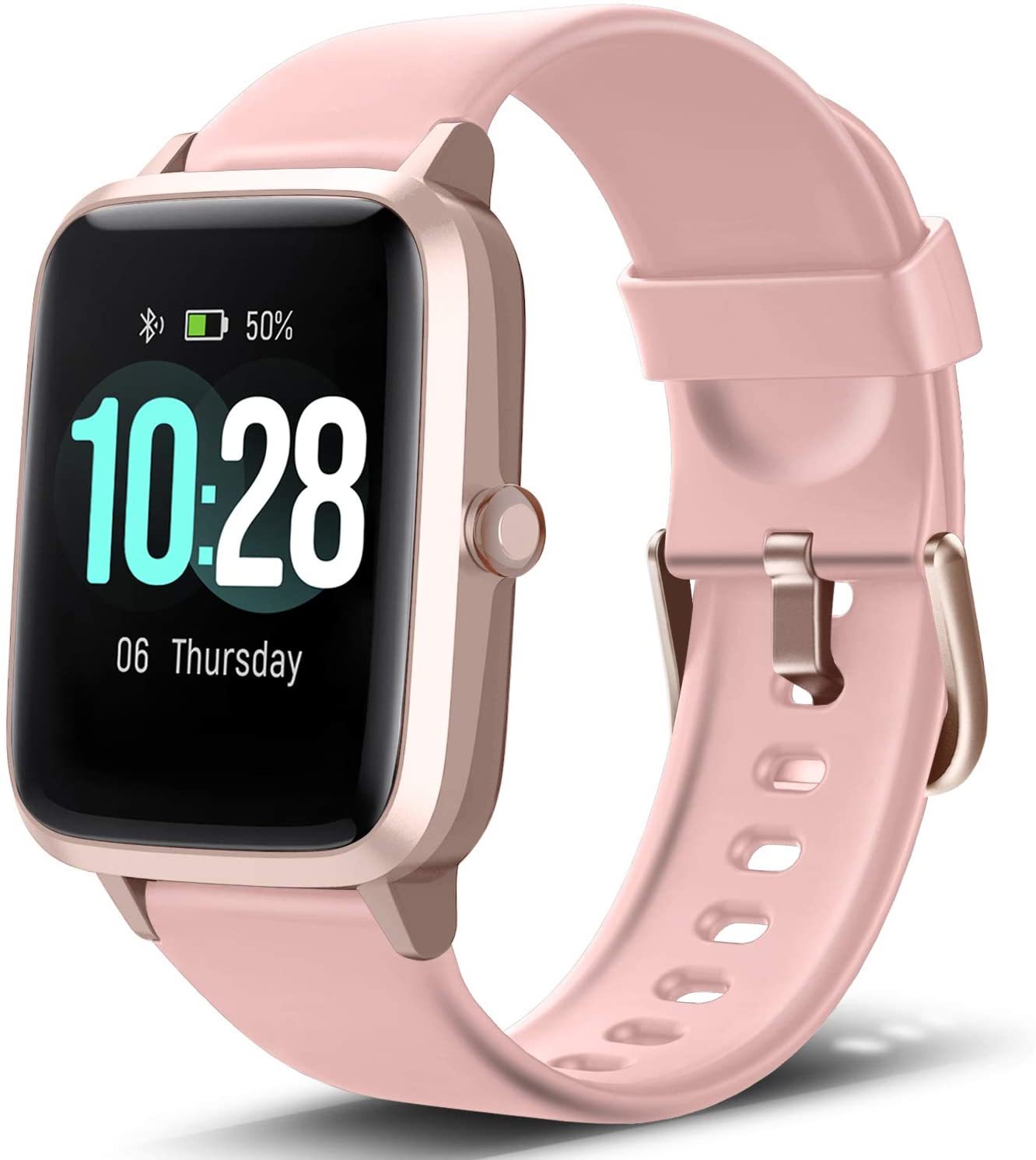 Smart Watch Fitness Tracker with Heart Rate Monitor Pink at Mighty